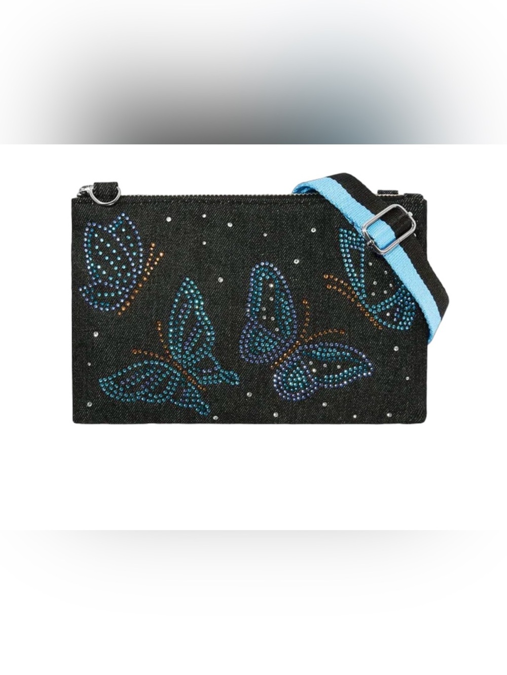 Brighton Sparkle Butterfly Denim Crossbody Bag
